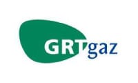 Logo de GRTgaz avec "GRT" en lettres blanches sur une forme verte et "gaz" en texte bleu à droite.