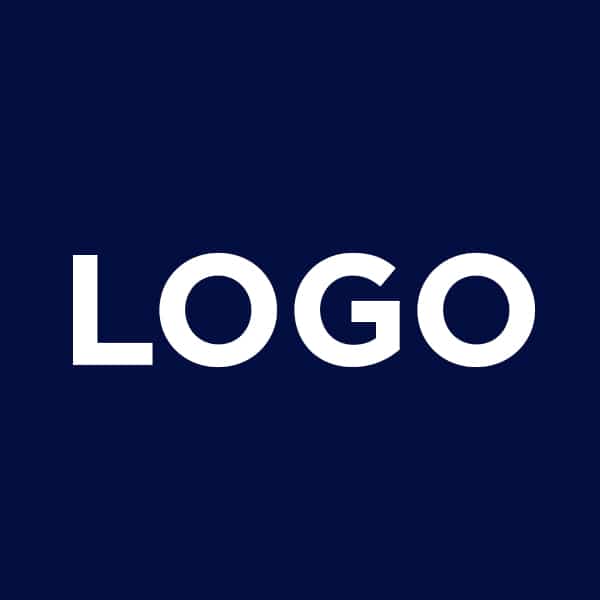 Le mot "LOGO" en lettres capitales blanches grasses sur fond bleu foncé, idéal pour un projet d'agencement boulangerie ou de rénovation boulangerie en Île-de-France.